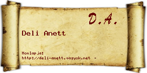 Deli Anett névjegykártya
